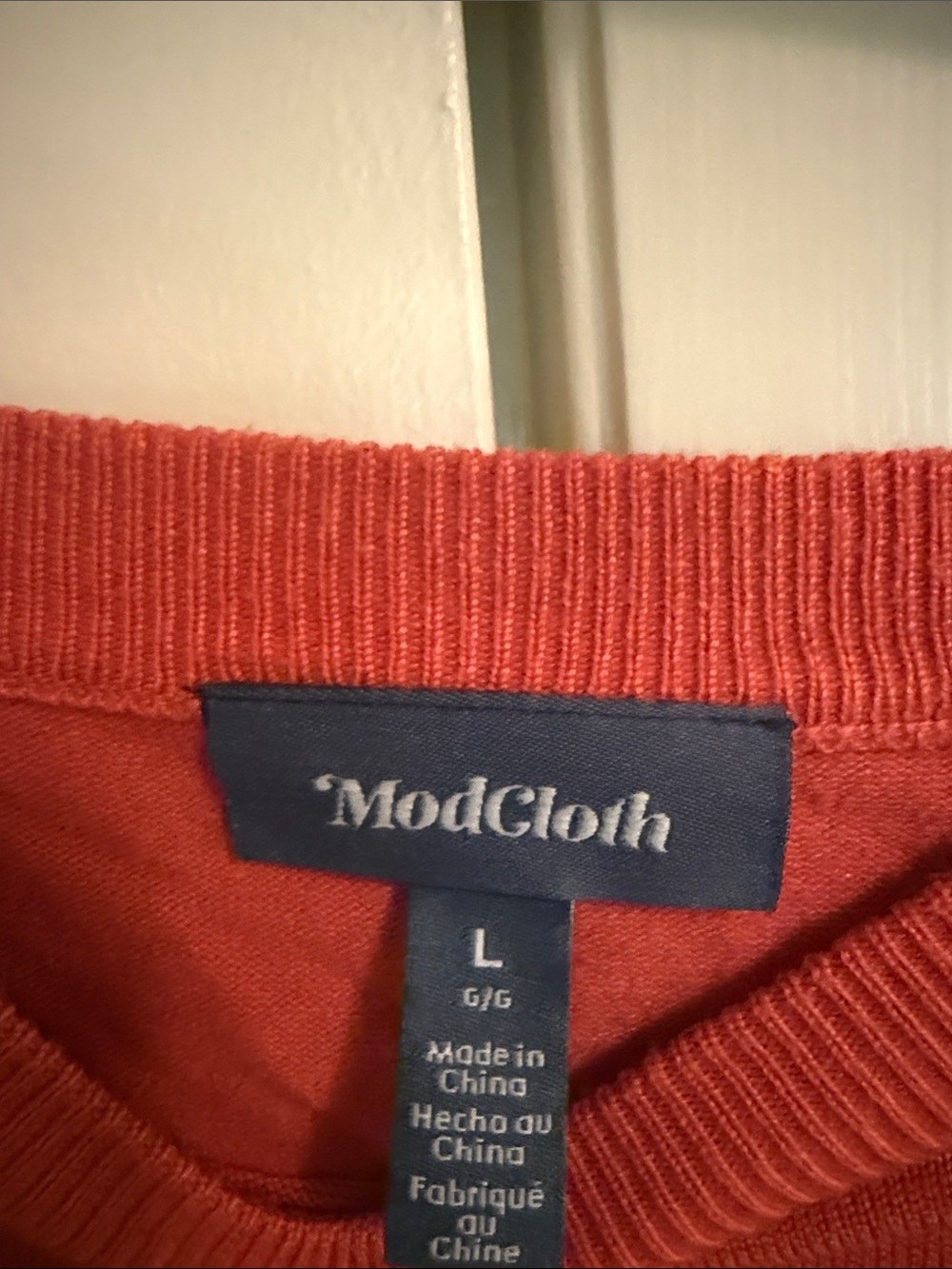 Modcloth Coral Crewneck Pullover - Picture 2 of 6